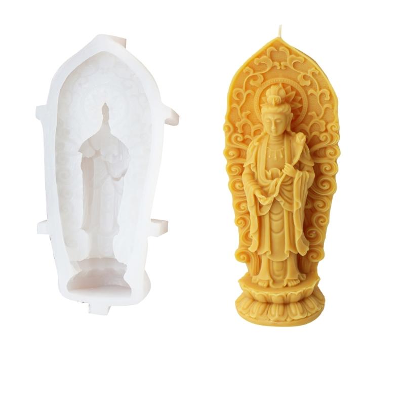 Flexible Silicone Mold Handmade Scented Candle Mould 3D Prayer Shaped Aromatherapy Jewelry Mold Home Decorations