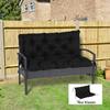 3 Seater Bench Cushion 100x98x8 cm Bench Cushion with Ties, Bench Pad for Garden Furniture Porch Swing, Black