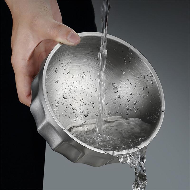 Kulatá miska s dvojitou stěnou z nerezové oceli Izolovaný rámen Ovocná polévka Misky na salát Kuchyňské nádobí Protiskluzové dno Nádoba na potraviny