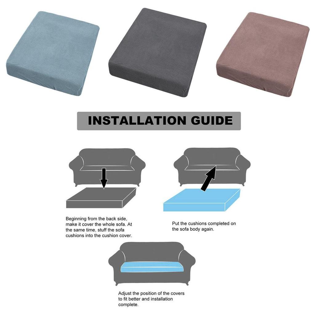 Stretchy Couch Seat Cushion Cover Soft Hand-feeling Easy To Fit Furniture Protector