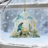 Nativity Ornament for Christmas Tree Acrylic Christian Nativity Scene Hanging Decoration Religious Suncatcher for Home Window Decor