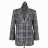 Sanyo Shokai Vintage Burberrys Skirt Suit Blazer Women's 9AR Purple Check Pattern Set Up(USED)