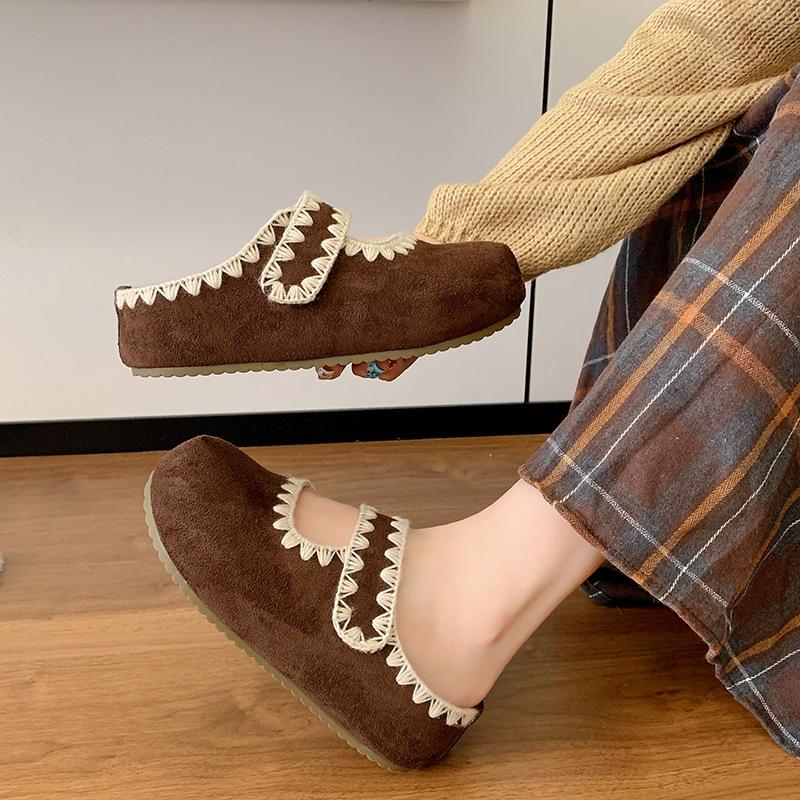 Retro Fairy Style Bag Head Half Slippers Female Outer Wear 2025 Autumn Platform Muller Shoes with Skirt Mary Jane Tow