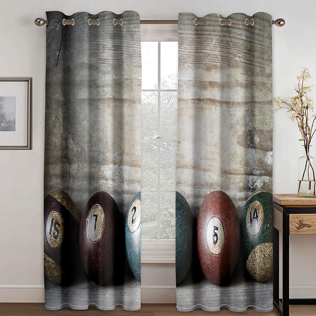 Billardkugeln Snooker Wettbewerb Unterhaltungsspiel Vorhänge für Wohnzimmer Schlafzimmer Küche Billardzimmer Dekor Vorhänge