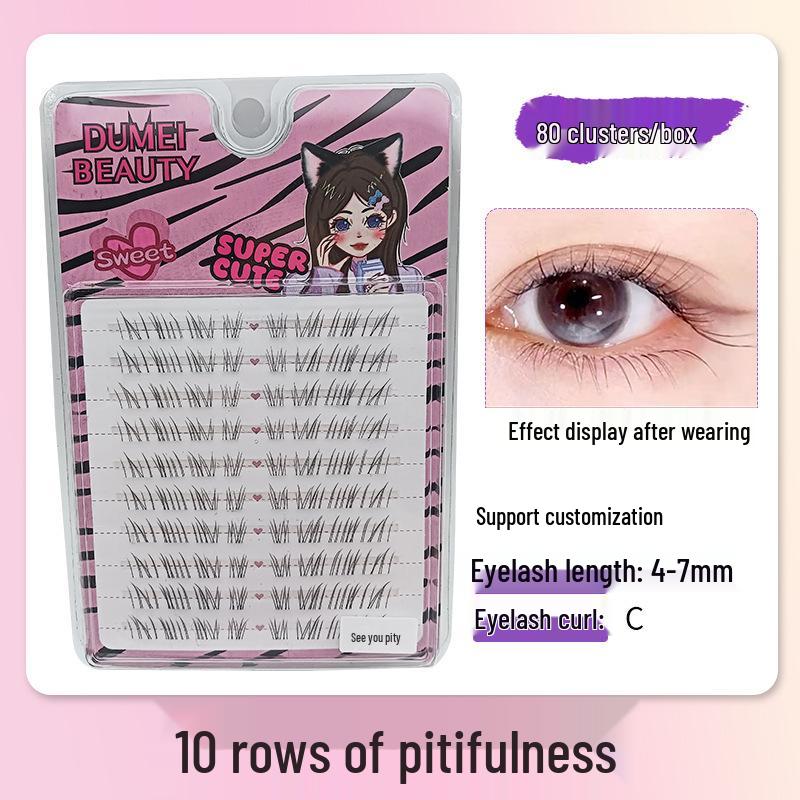 10-Row Autumn Leaf & Sunflower Faux Eyelashes - Flat, Glue-Free
