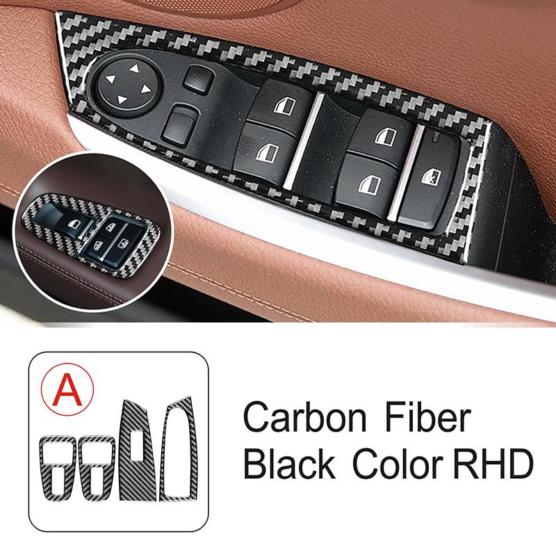 Decoración de Marco de Palanca de Cambios de Fibra de Carbono Para BMW Serie 5 GT F07 2010-2017 Estilo de Coche Cubierta de Botones Elevacristales