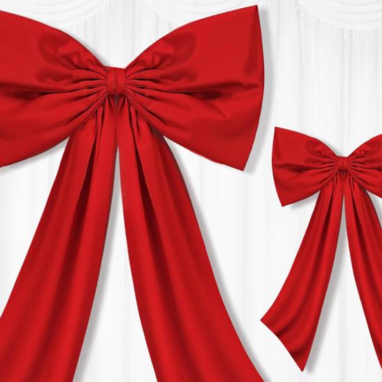 2 Pcs Bow Decor Large And Small Satin Bow Ribbon Tie Room Backdrop Wall Decor for Bachelorette Baby Shower Bridal Shower Birthday Decoration