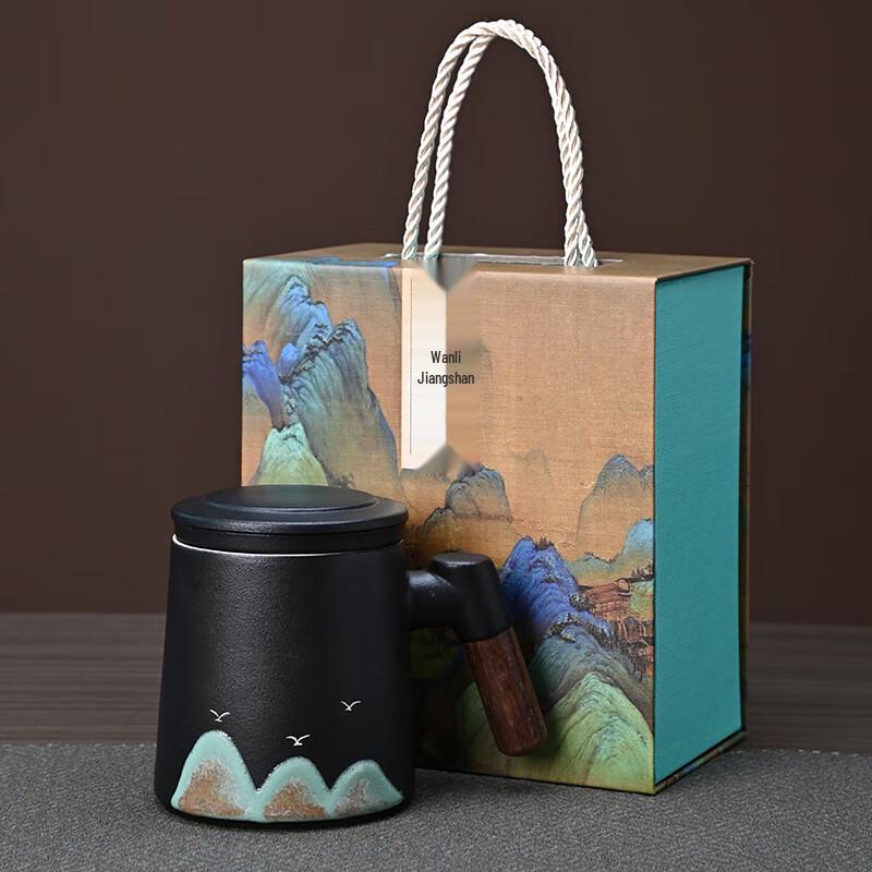 Hand-painted Ceramic Scenic Teacup Set