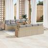 Garden Sofa Set with Cushions 7 Pcs Beige and Light Grey