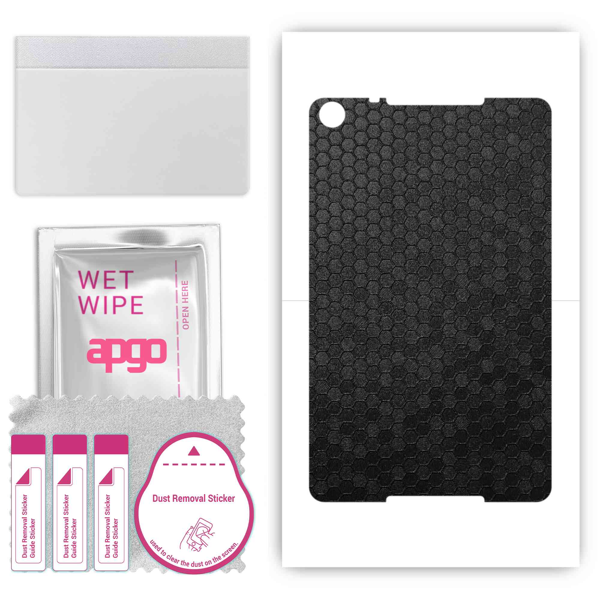 

apgo skin sticker film foil vinyl for the BACK compatible with Huawei MediaPad M5 Lite 8.0, scratch-resistant, easy to install - Black Honeycomb