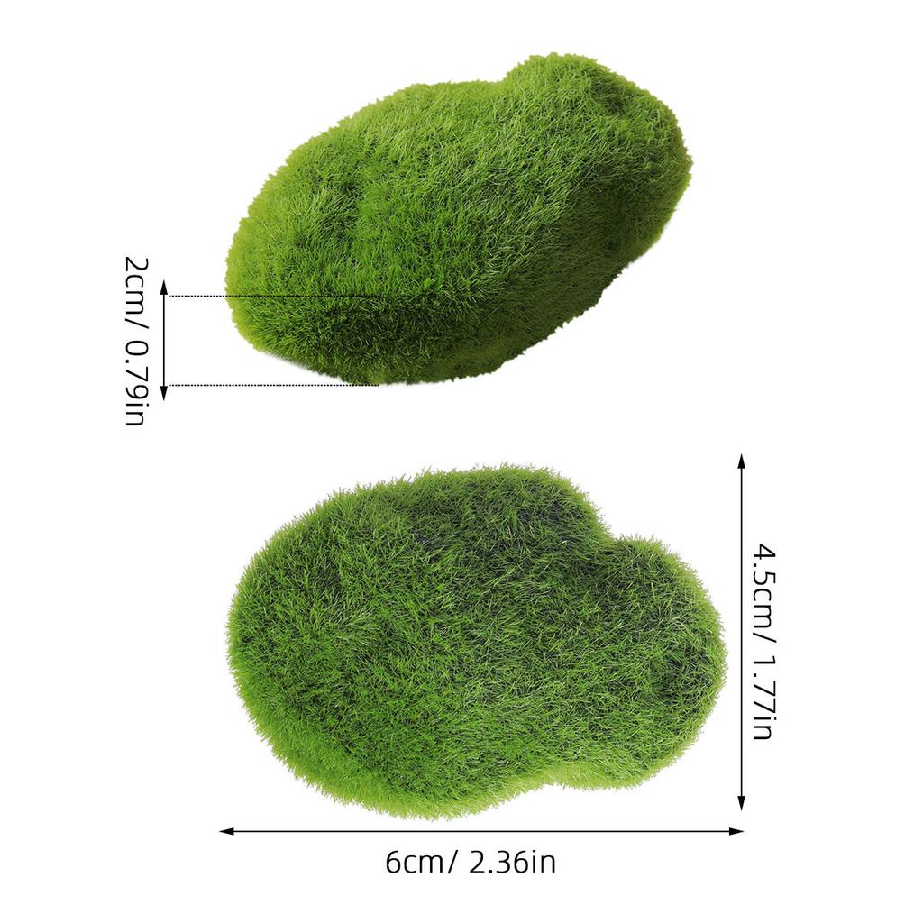 Artificial Moss Rocks Green Realistic Textured Stone Decor for Fairy Gardens Terrariums Miniature Landscaping Indoor Use Only