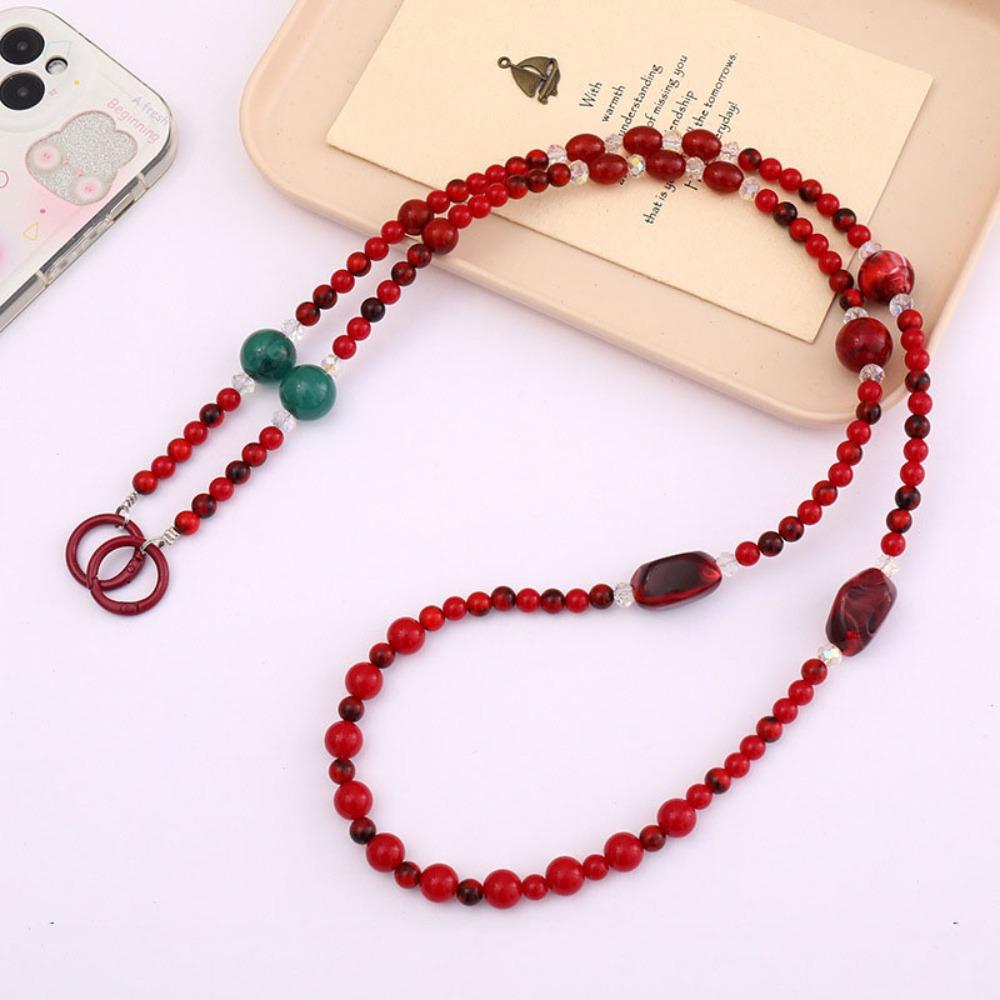 Beads Mobile Phone Lanyard Bowknot Phone Neck Straps Crossbody Phone Strap  Phone Case Hanging