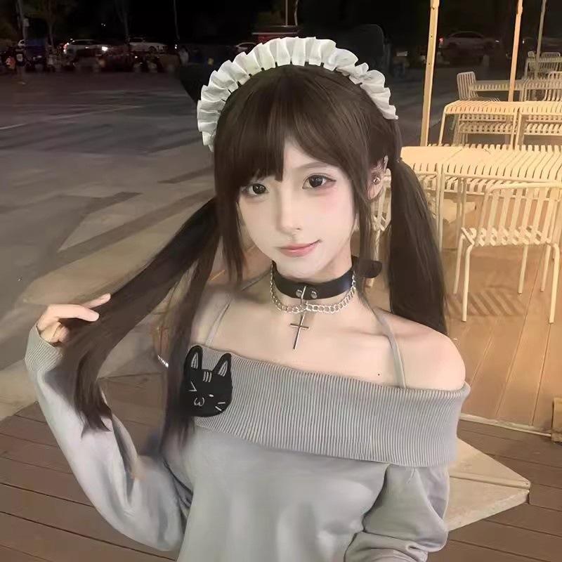 Sweet Cool Punk Y2K Necklace Black Cross Choker Leather Collar Goth Niche Subcultural Accessories