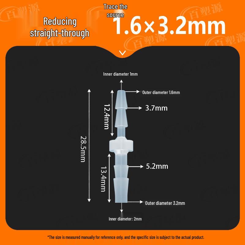 Two-Way Straight Through Plastic Hose Reducer Connector for Fish Tanks