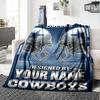 Name Custom Dallas Cowboys Print Flannel Blanket High Quality Warm Comfortable Cover for All Seasons Perfect for Gifts Home Decor