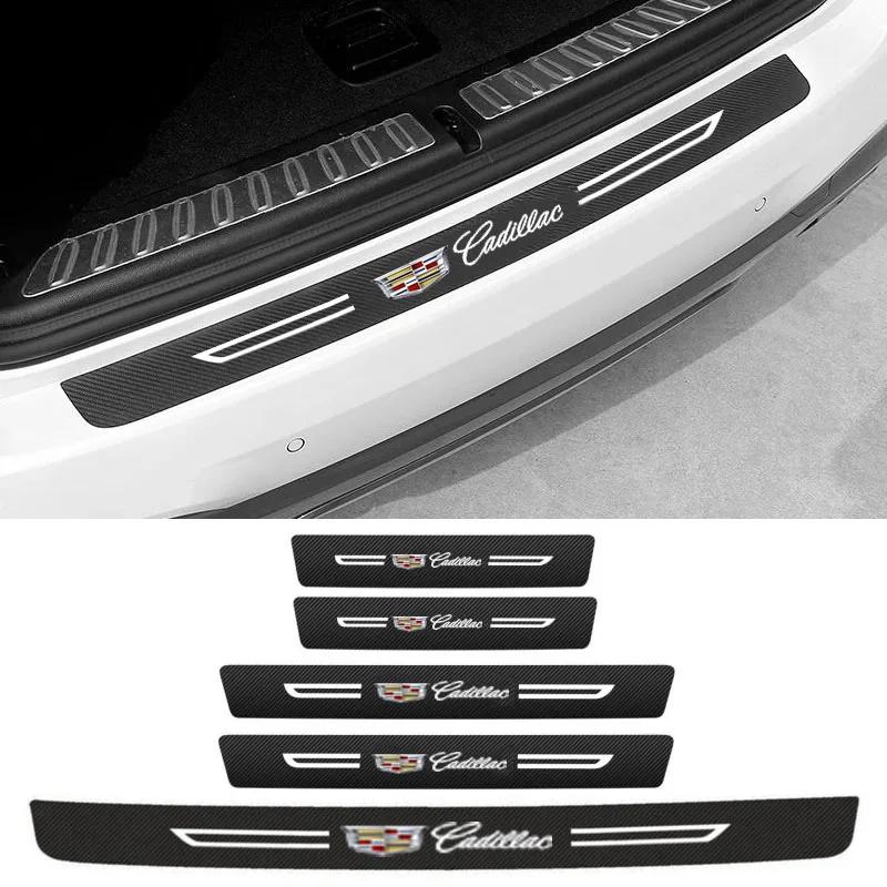 Carbon Fiber Car Threshold Tape Scratch Protection Sticker For Cadillac Escalade CTS DTS STS XTS ATS BLS SLS Deville CT6 XT5 XT6