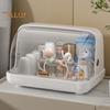 Baby Bottle Drying Rack with Cover 360-Degree Sealing Kitchen Cabinet Organizer Bottle Holder for Valves Straws Nipples Space-Saving Countertop Dryer