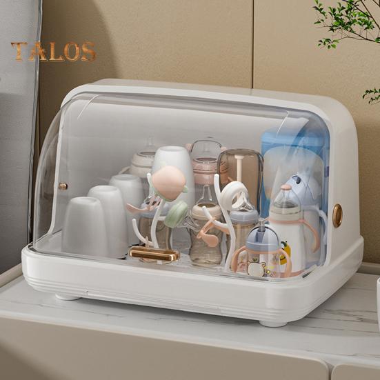 Baby Bottle Drying Rack with Cover 360-Degree Sealing Kitchen Cabinet Organizer Bottle Holder for Valves Straws Nipples Space-Saving Countertop Dryer
