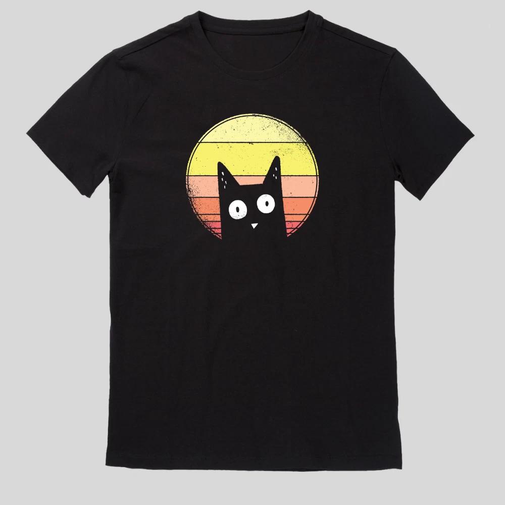 Sonnenuntergang Katze T-Shirt S