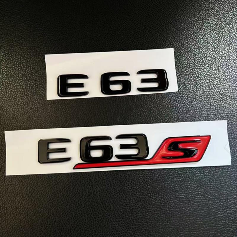 For Black Car Letters E63 E63S Logo Logo Sticker Car Suitcase Badge Decal Mercedes Benz E63 E63S W213 Accessories