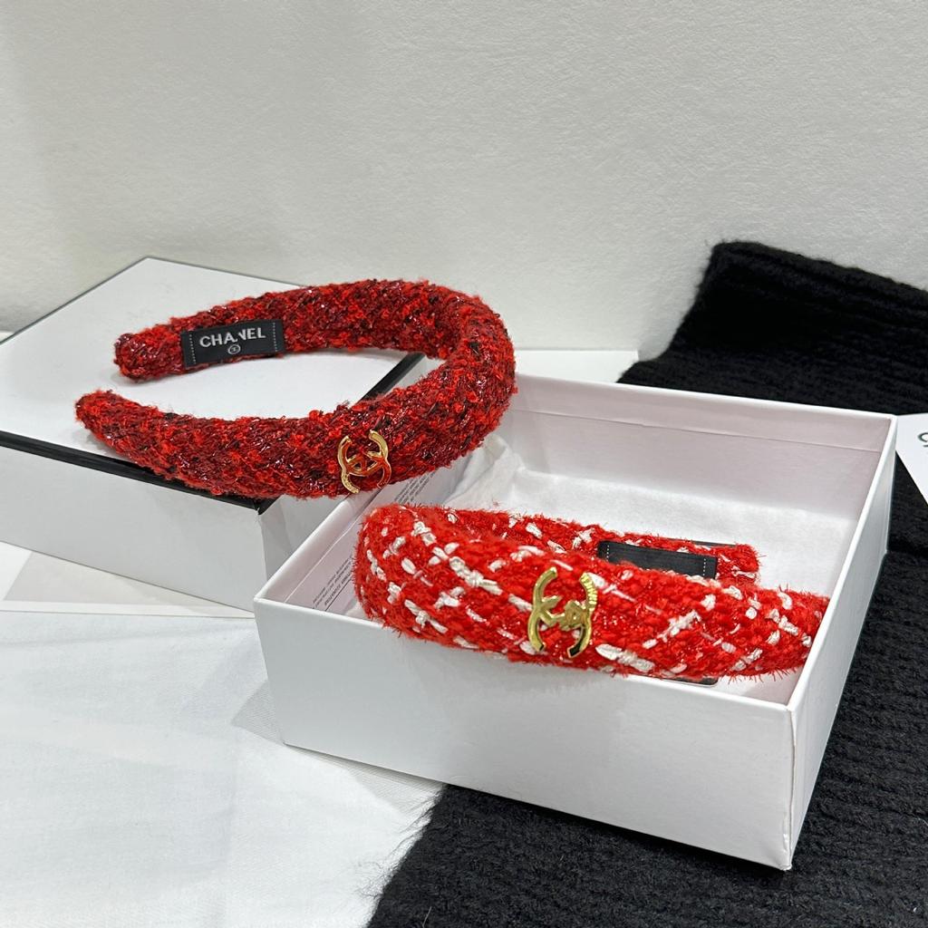 Christmas New Year Red Non-Slip Retro High Top Women’s Wide Headband & Hair Clip