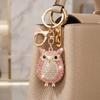 Rhinestones Owl Keychain Exquisite Owl Crystal Keychain with Rotating Lobster Clasp Elegant Bag Charms