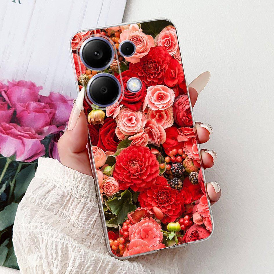 Pro pouzdro Xiaomi Redmi Note 13 Kryt Note 13 Pro Populární malovaný květinový měkký silikonový kryt na telefon Pro Redmi Note13 Pro 4G 5G Funda