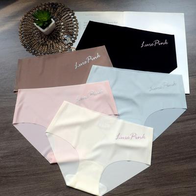 Damen Einfache Midwaist Nahtlose Atmungsaktive Eisseide Einteilige Antibakterielle Slips Unterwäsche