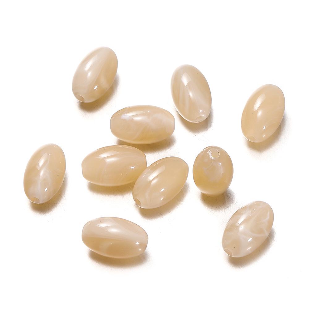 

Багатоколірні акрилові імітації жадеїту овальні намистини, великий дизайн у формі рису 20 pieces - 8.5*13.5mm