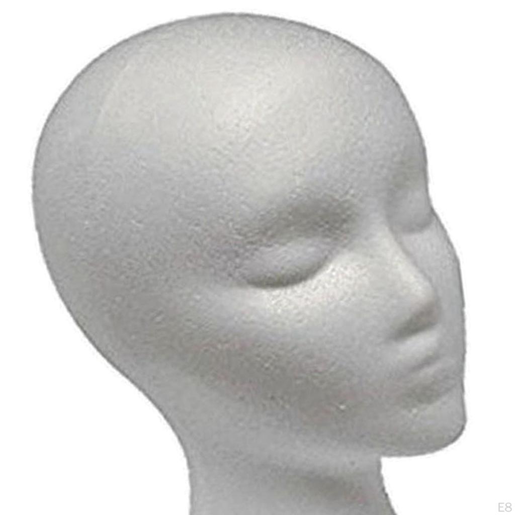 Mannequin Head Display Stand Foam Wigs Manikin Model Round Base for Headwear Hairpieces