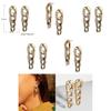 Luxurious Alloy Geometric Earrings For Women With Trendsetting Chain And Crystal Elements