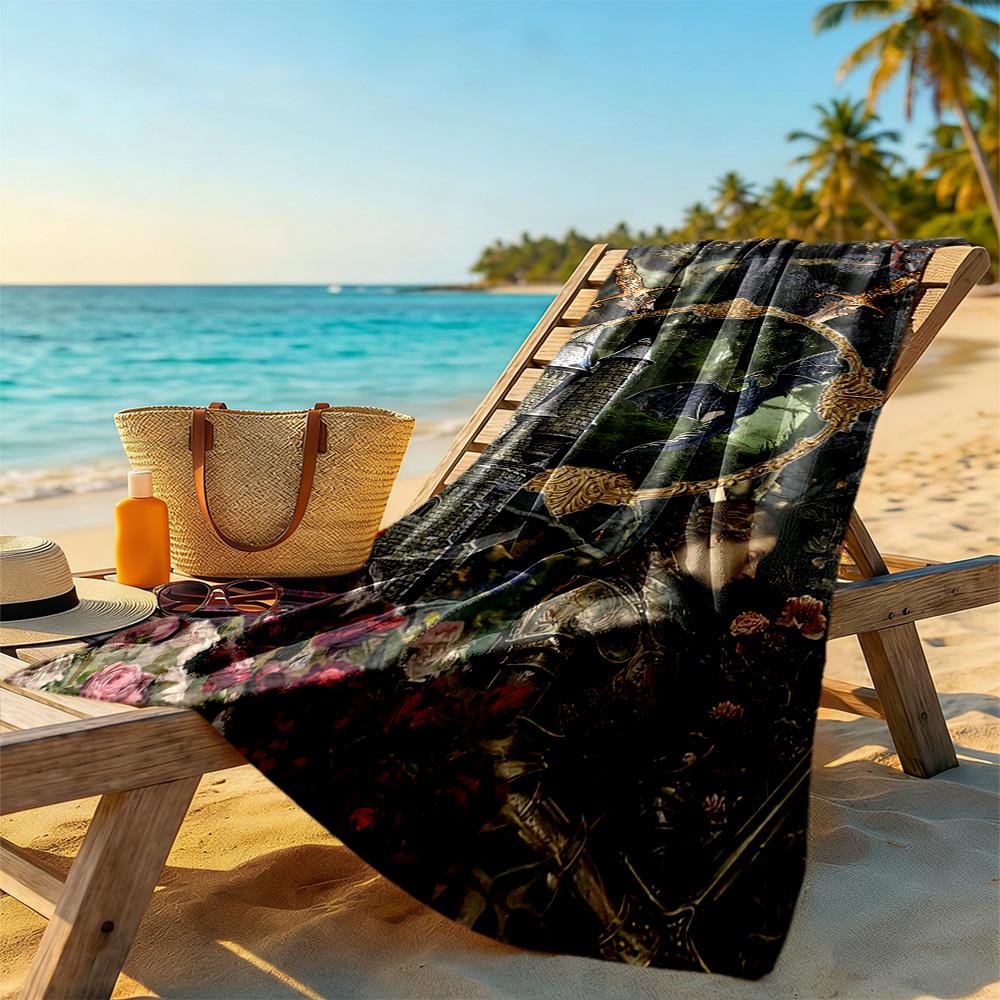 Gothic Style Beach Towel High Absorbency & Quick-Dry Comfortable Lightweight