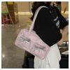 Solid color trendy personality daily commuting small bag simple women's bag shoulder bag handbag bow women
