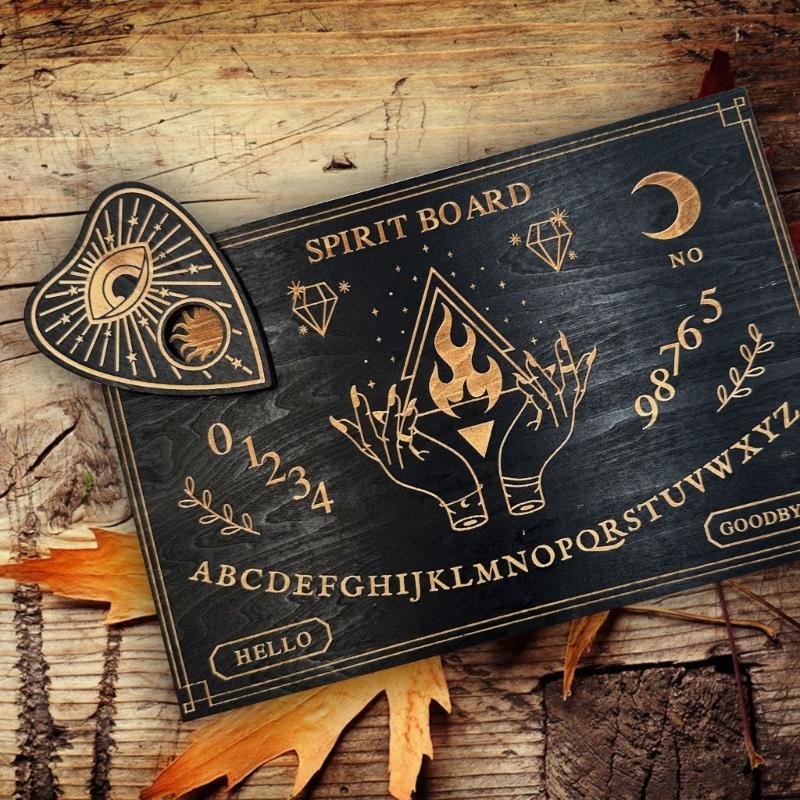 Wood Pendulum Board Dowsing Divination Board Double Sided Divination Boards Metaphysical Message Board Altar Supplies