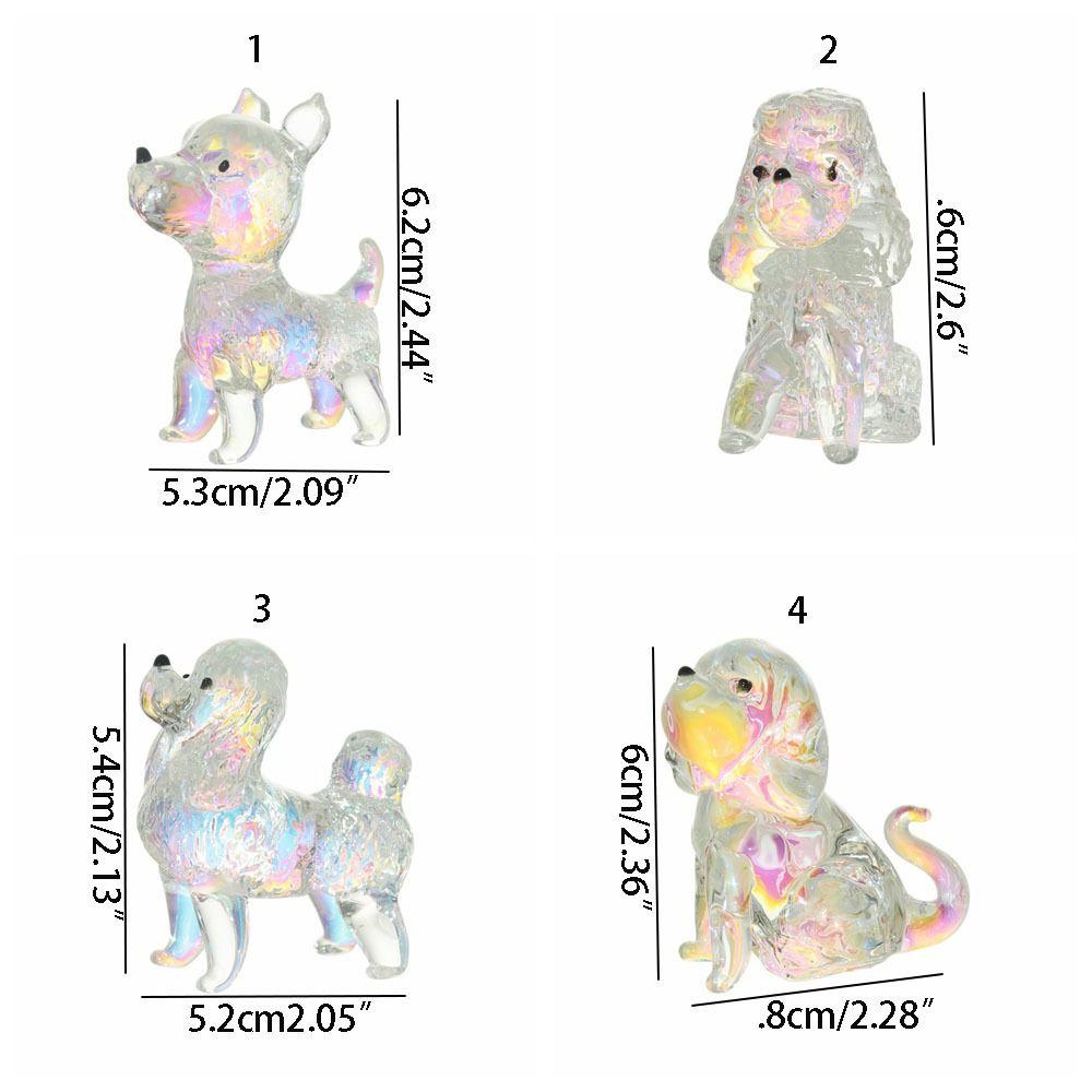 Micro Dog Cats Miniatures Cute Animal Desktop Ornaments Creative Crystal Dog Figurine  Table