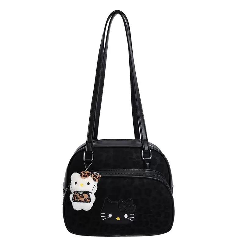 Retro Leopard Print Backpack Pu Cartoon Cute Casual Bag For Women And Men