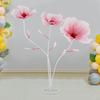 170cm Tall Artificial Peony Flowers for Wedding Decor, 3-Headed Branch w/ Gradient Red Color, Lifelike Fake Flowers for Ceremony