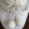 Winter Warm Neck Warmer with Plush Balls Neckerchief Wrap Cute Neck Scarf  Girls