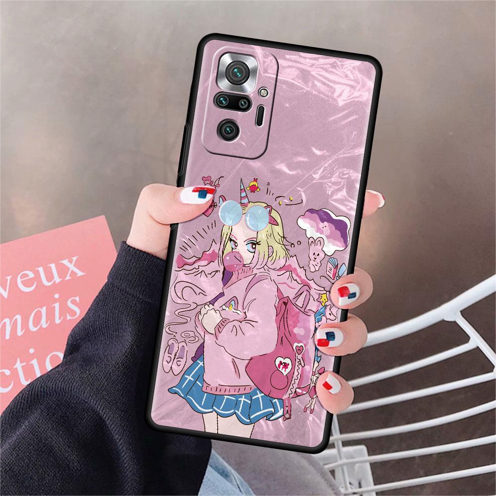 Funda For Xiaomi Redmi Note 10 9 11 Pro Soft Phone Case 10S 9S K40 8 9A 9C 9T 7 10C 8T Silicone Cover Opera Retro Girl Shell Sac