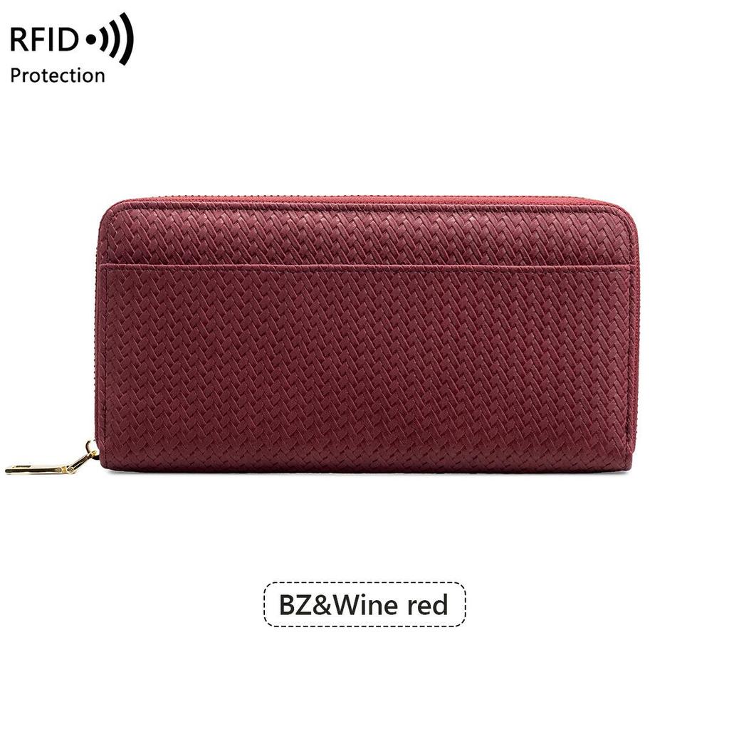 New Woven Pattern Women's Wallet Retro Large-capacity Clutch Bag Multi-compartment Passbook Long Wallet