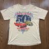Vintage Y2K Racing T Shirt NASCAR Hot Rod F1 Men’s Large Tan Beige Jdm Low Rider