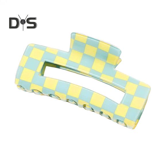 1/4Pcs Women Hair Claws Strong Fixation Plaid Pattern Design Hair Clips Versatile Lattice Hair Accessories