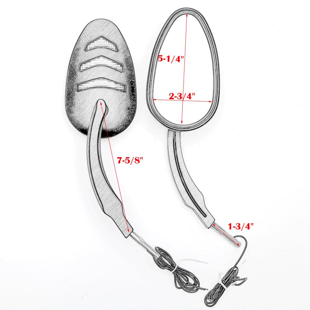 2Pcs Motorcycle Rearview Side Mirrors With Led Turn Signal Light For Harley 2008-2013 Motorcycle LED Turn Signal Side