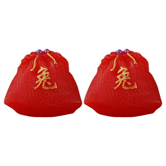 2Pcs Fashion Adorable Eco-friendly Resin Rabbit Zodiac Micro Landscape Ornament for Desktop