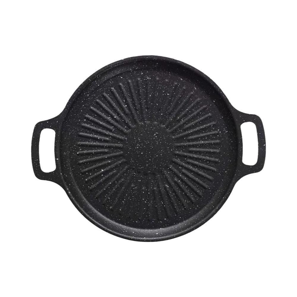 With Handles BBQ Grill Pan Heavy Duty Non-Stick Grill Pan New Round Griddle Pan  For Stove Tops