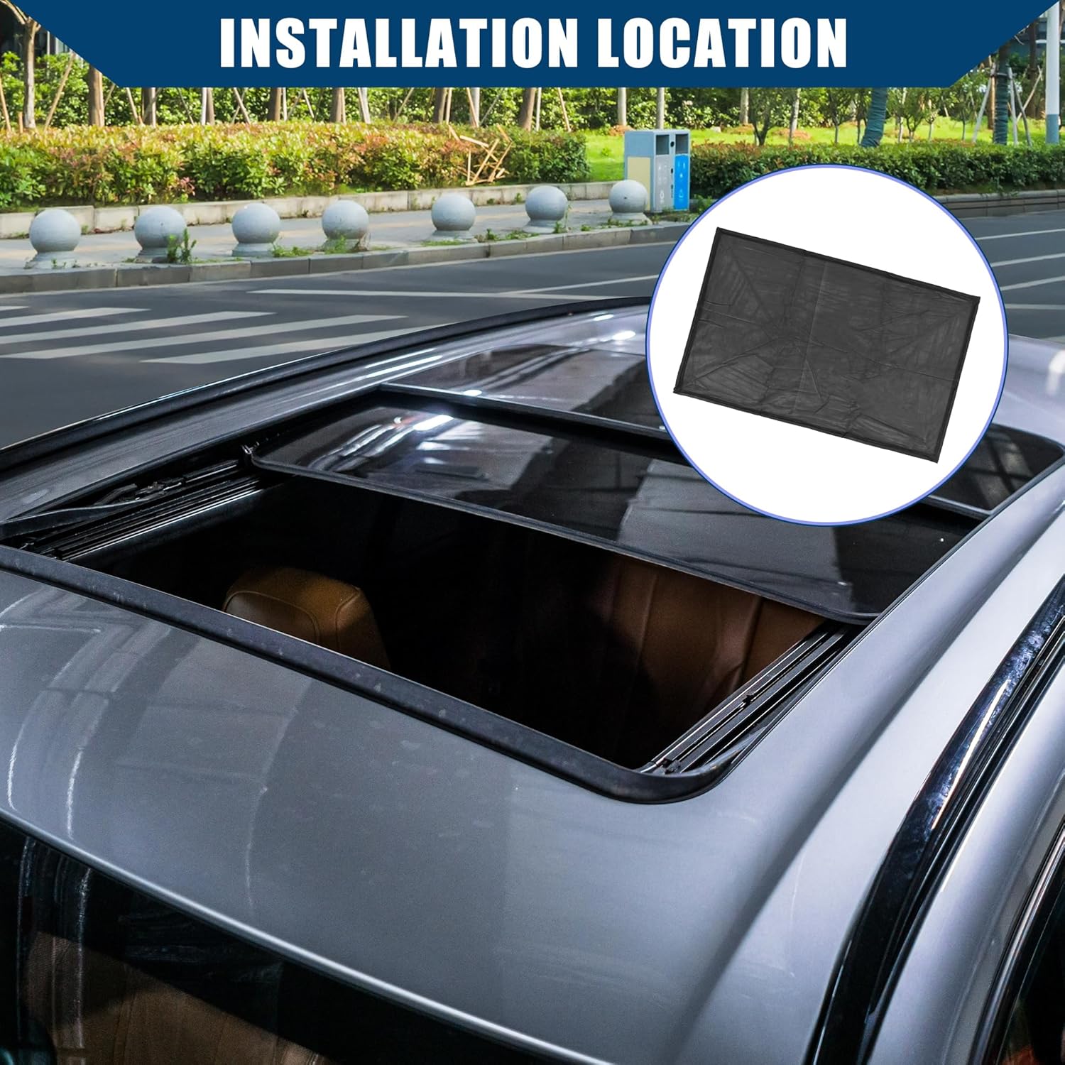 Car SUV Magnetic Sunroof Shade Cover/Sun Roof Breathable Mesh Universal for Most SUV/Durable 37.80 x24.41  / 1Pcs