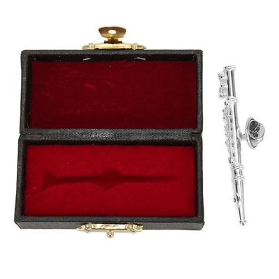 Miniatúrna brošňa flauta Vysoká simulácia Nádherný miniatúrny model flauty Hudobná brošňa pre hudbu