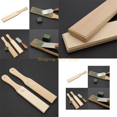 KX4B Leather Paddle Honing Strop with Handle for Woodworking Sharpening Honing Knives