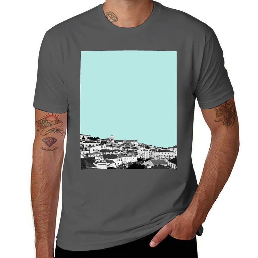 Lisbon t T-Shirt t man man cotton Turquoise shirt casual in for shirts soft