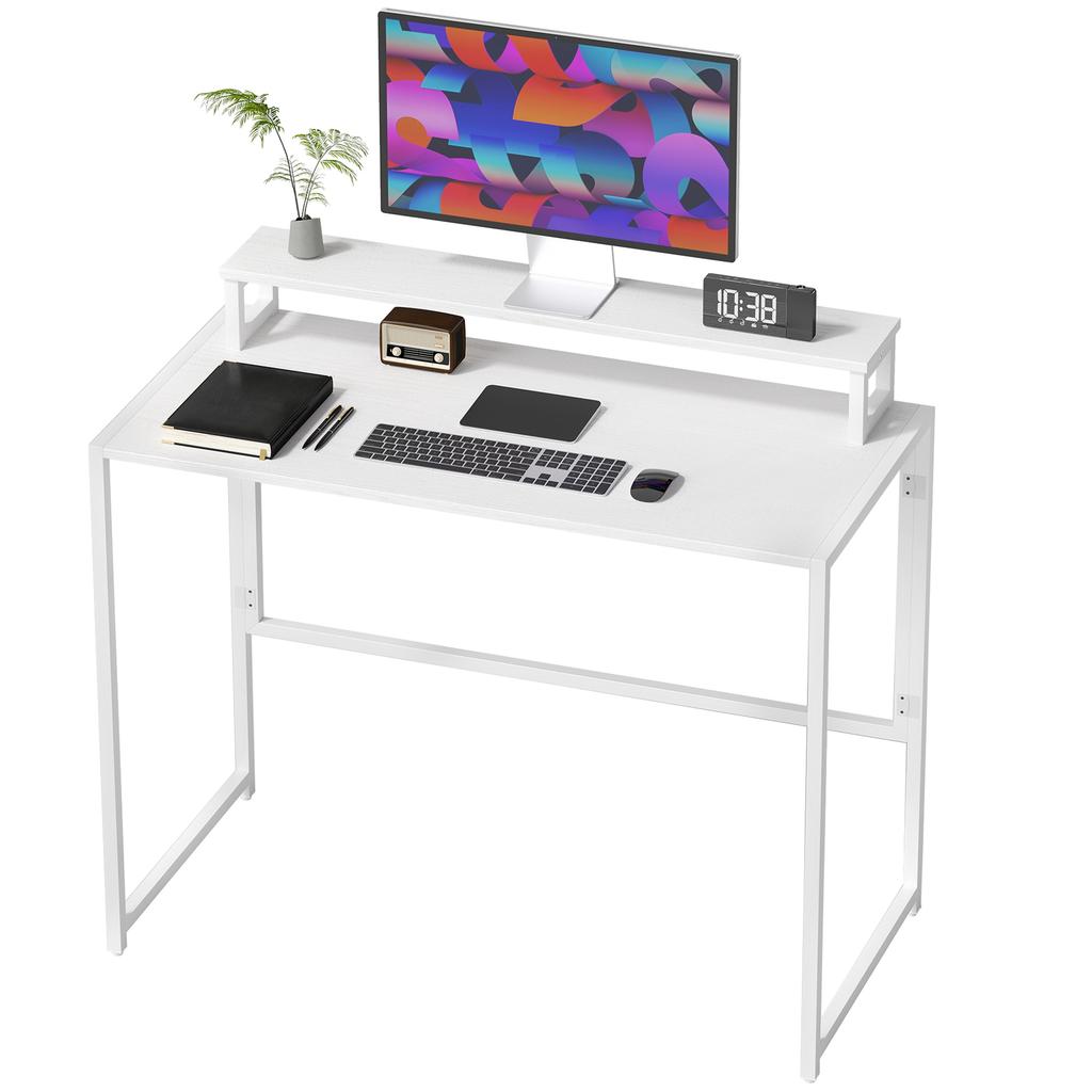 Scrivania Pieghevole Scrivania per Computer con Supporto per Monitor per Studio, 100 x 48 x 87,5 cm
